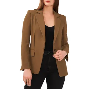 1.State Womens Shoulder Pads Long Sleeve One-Button Blazer