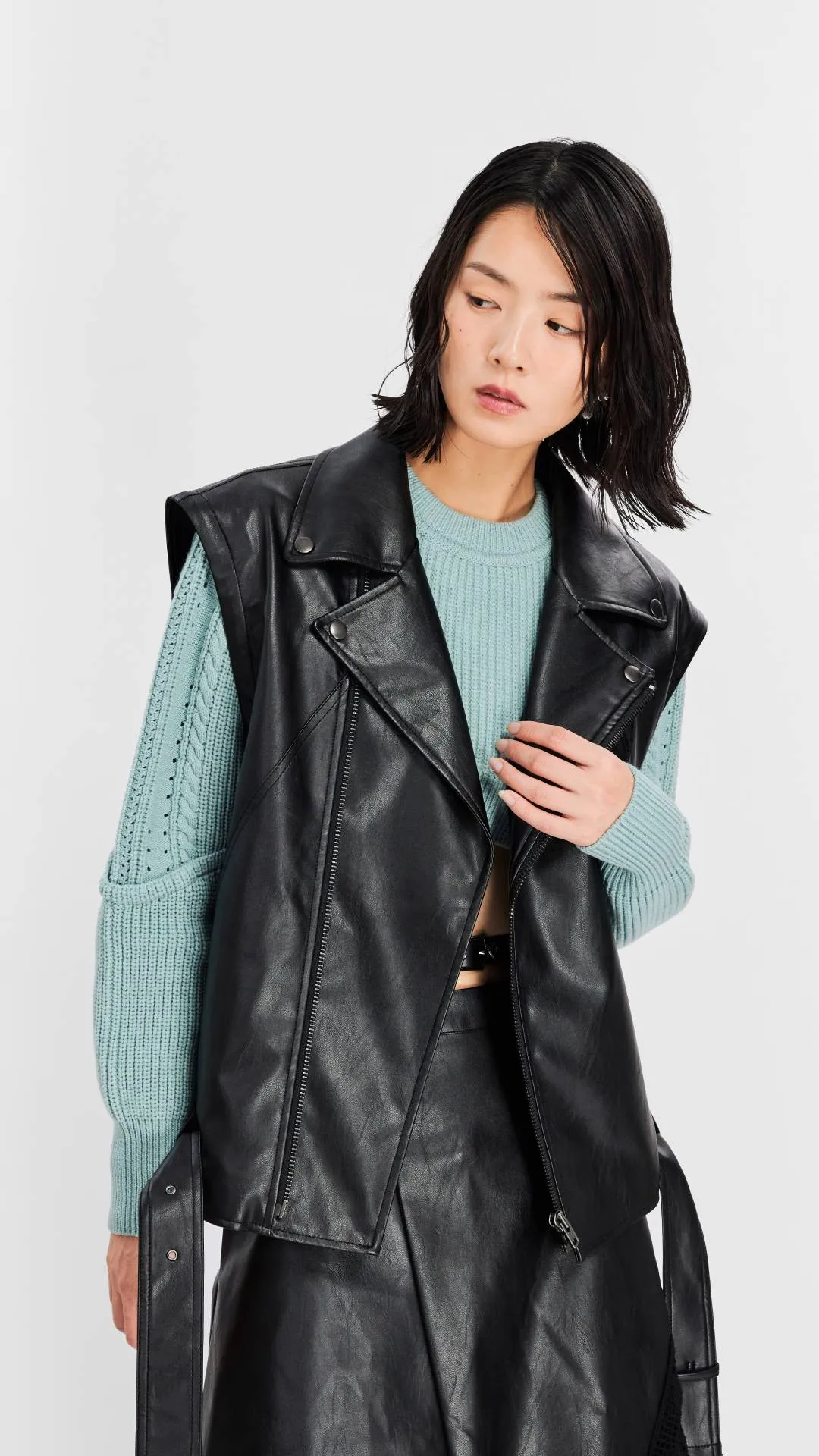 2 In 1 Faux Leather Biker Jacket
