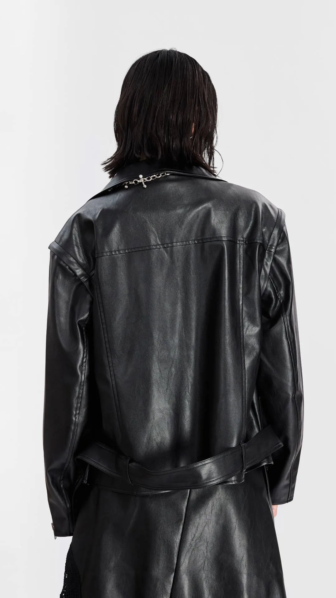 2 In 1 Faux Leather Biker Jacket