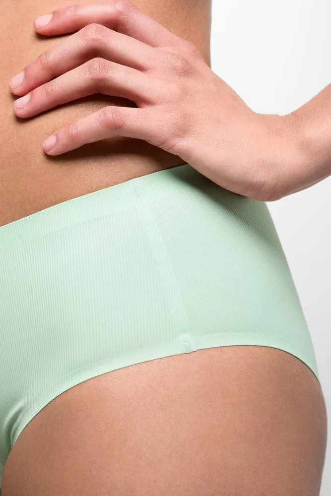2 Pack Rib Bonded Boyleg Panties Green