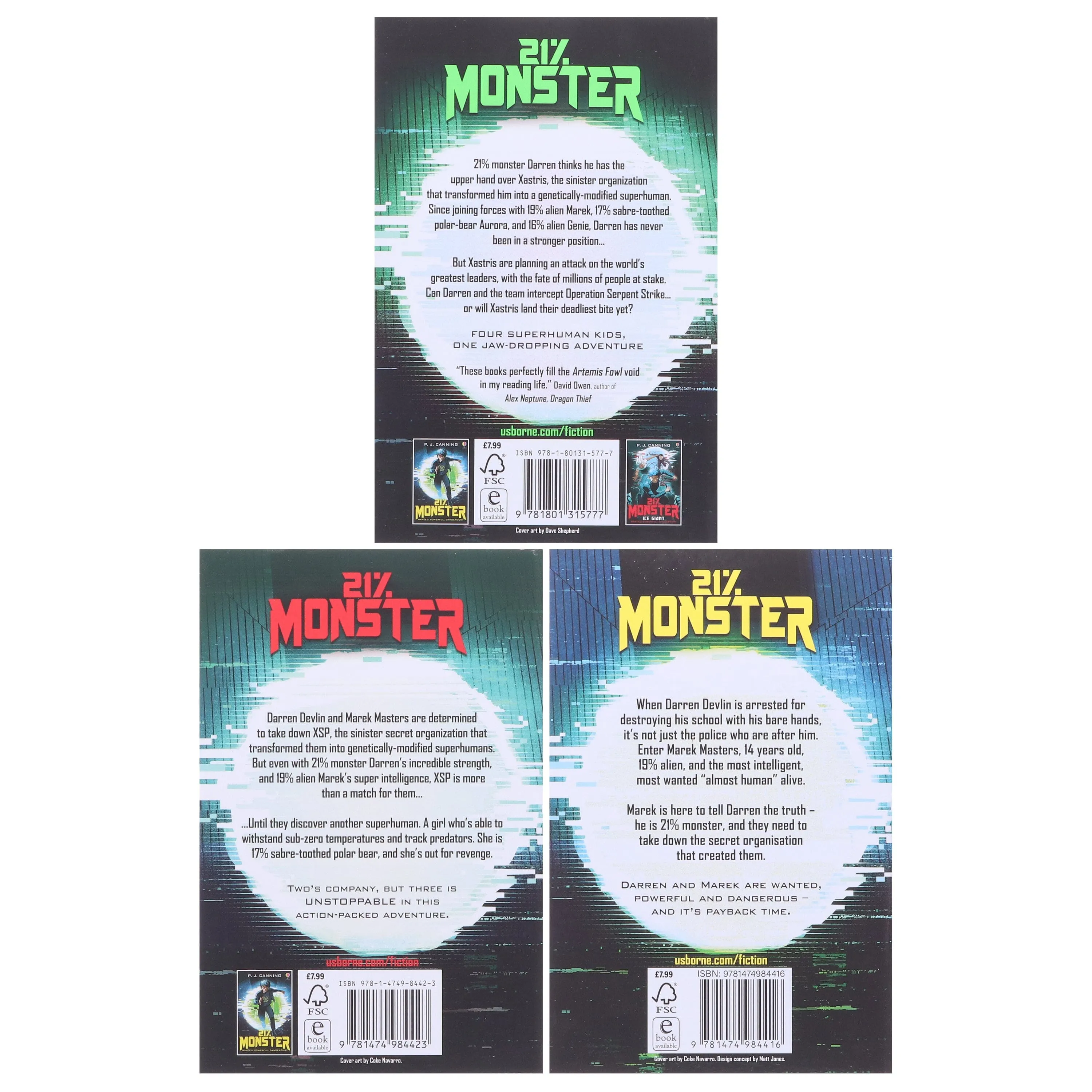 21% Monster Series By P J Canning 3 Books Collection Set - Ages 9-13 - Paperback