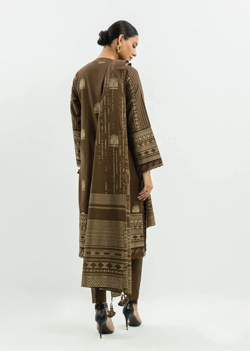 3 Pc Jacquard Suit With Jacquard Dupatta