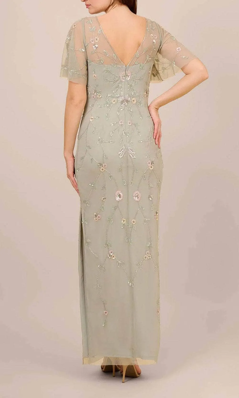 Adrianna Papell AP1E210246 - Beaded Illusion Neckline Gown