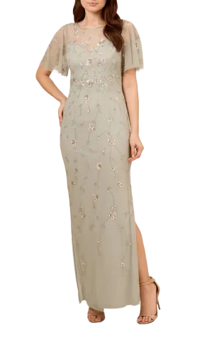 Adrianna Papell AP1E210246 - Beaded Illusion Neckline Gown
