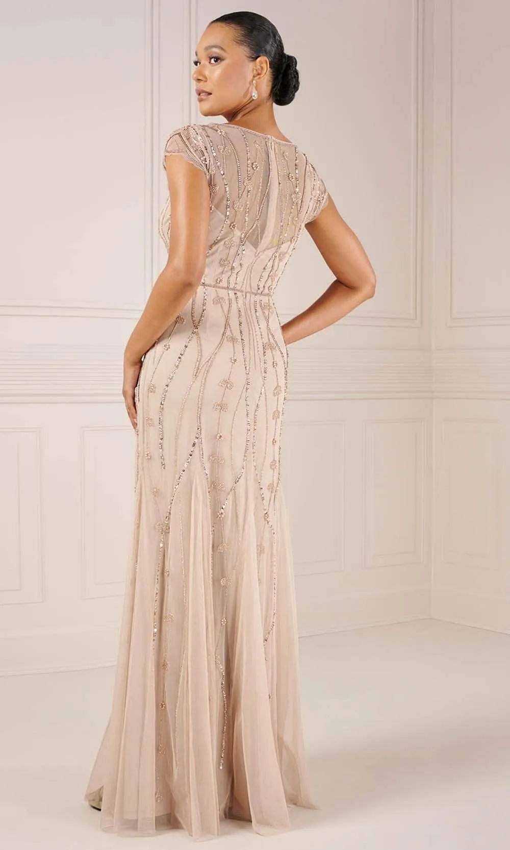 Adrianna Papell Platinum 40442 - Short Sleeve Evening Dress