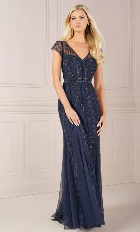 Adrianna Papell Platinum 40442 - Short Sleeve Evening Dress