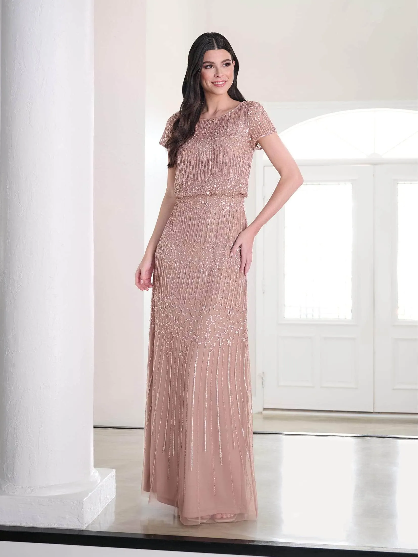 Adrianna Papell Platinum 40461 - Blouson Bodice Long Dress