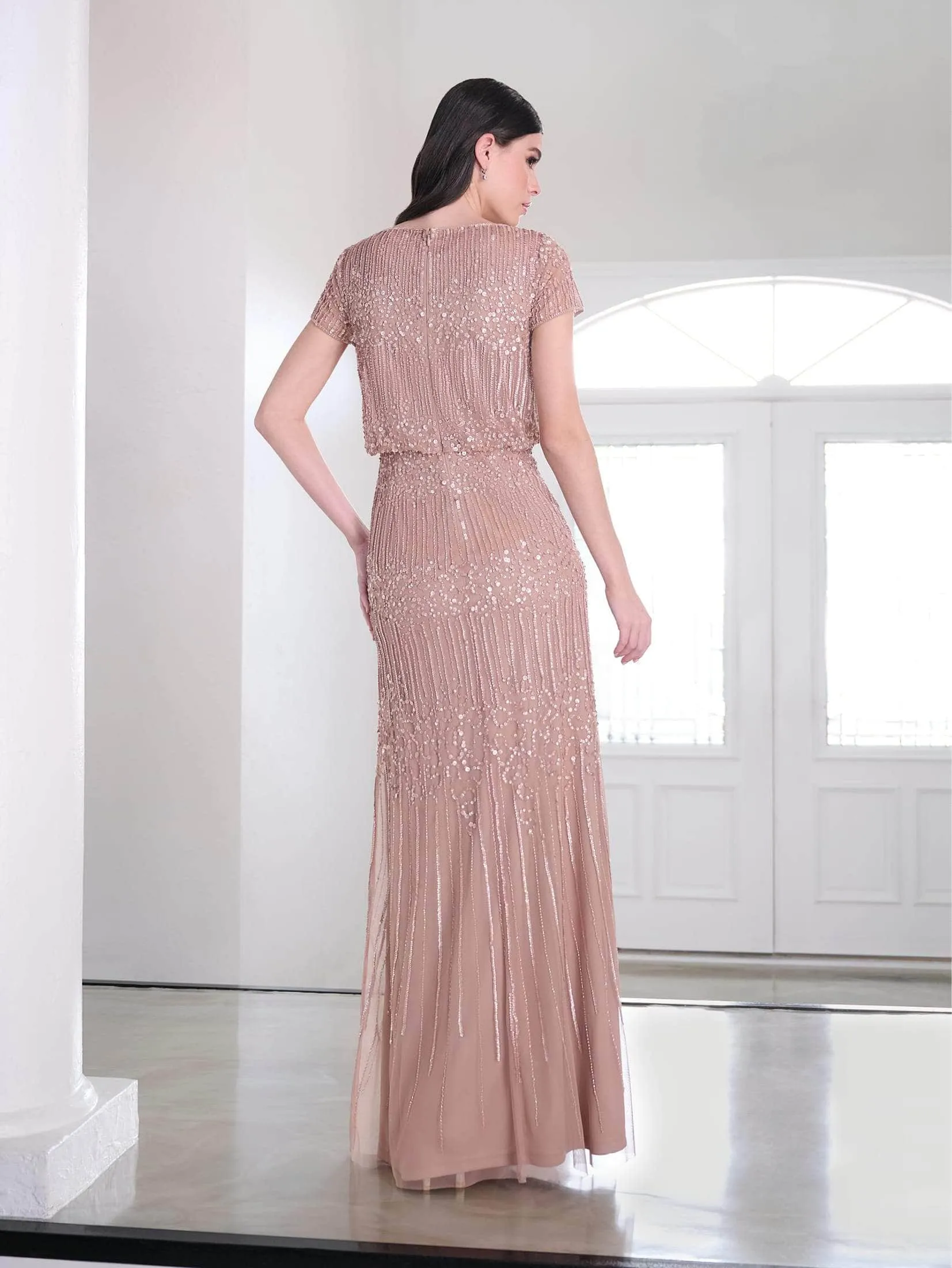 Adrianna Papell Platinum 40461 - Blouson Bodice Long Dress