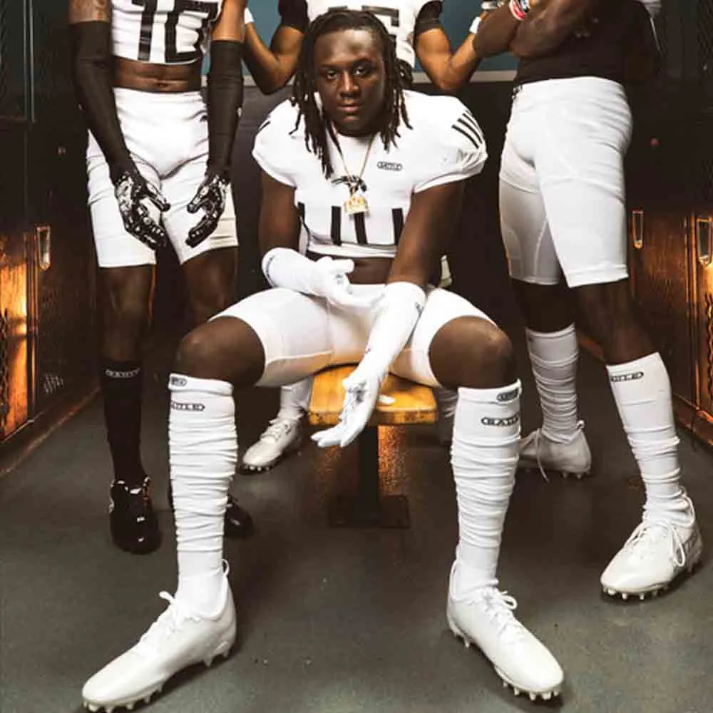 Adult White Long Football Socks