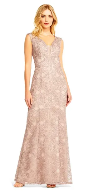 Aidan Mattox - MD1E201403 Sleeveless Soutache Embroidered Gown
