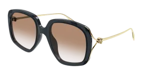 Alexander Mcqueen Sunglass Woman Grey Gold Brown AM0374S-003