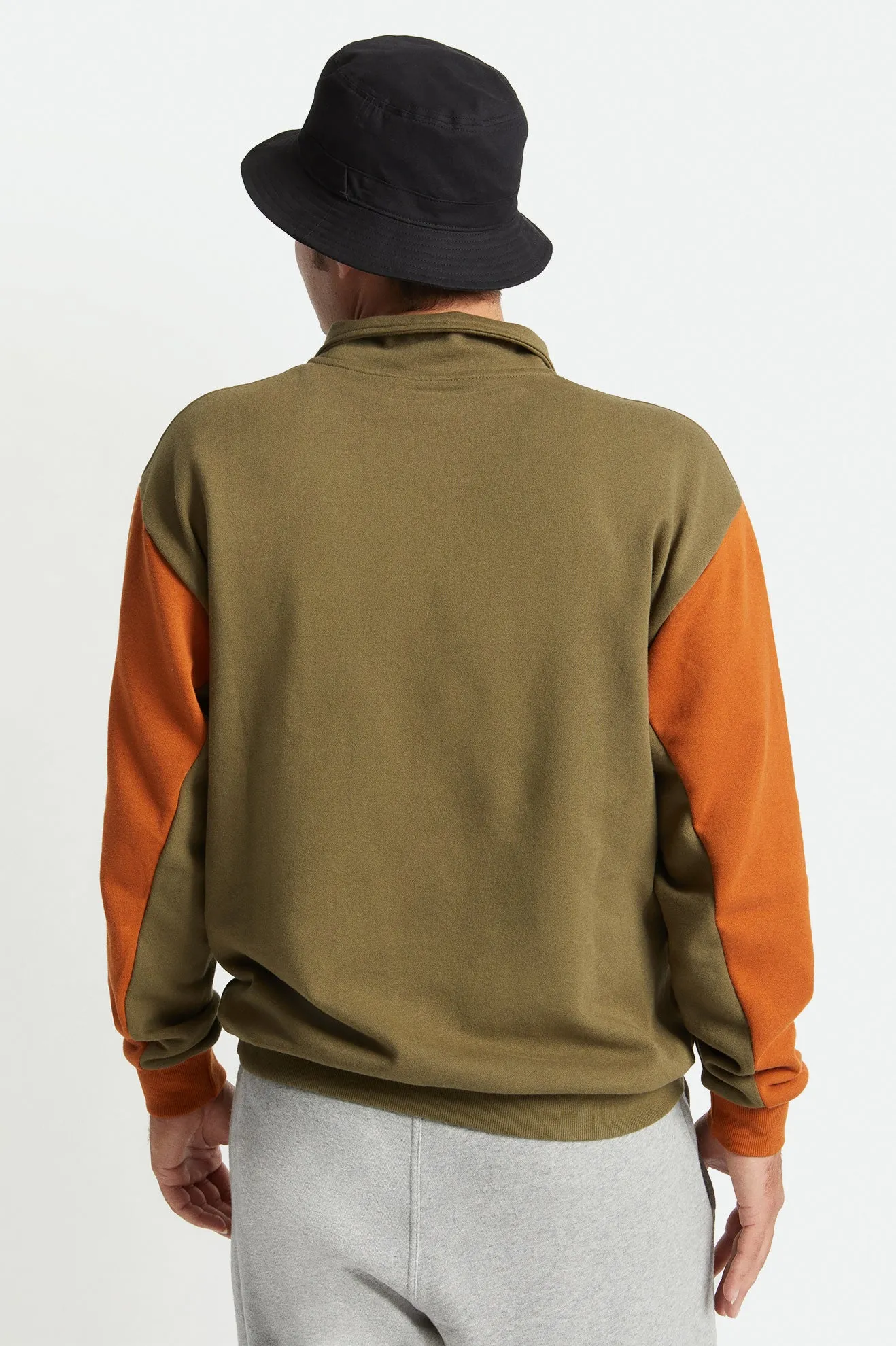 Alton 1/4 Zip Mock Neck - Military Olive/Caramel