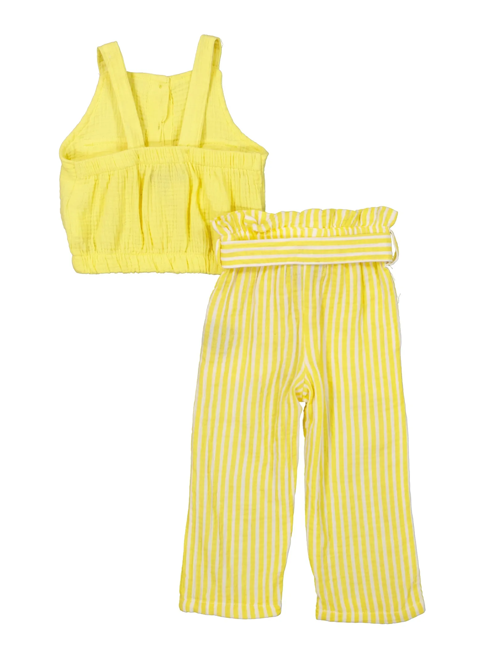Baby Girls 12-24M Button Front Sleeveless Top and Striped Pants