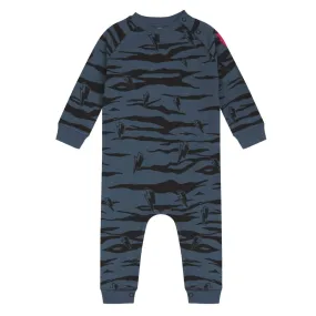 Baby Romper – Navy Lucky Tiger and Lightning bolt print