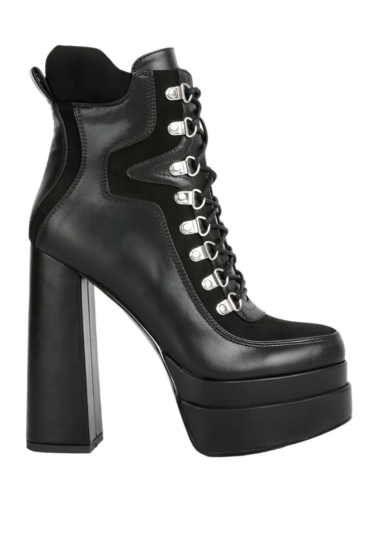 Beamer Faux Leather High Heeled Ankle Boots
