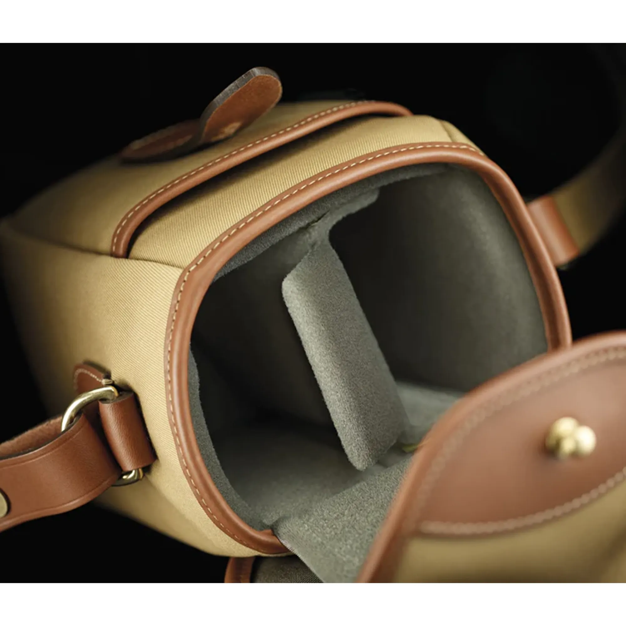 Billingham 72 Camera Bag, 1L - Black FibreNyte / Black Leather (Olive Lining)