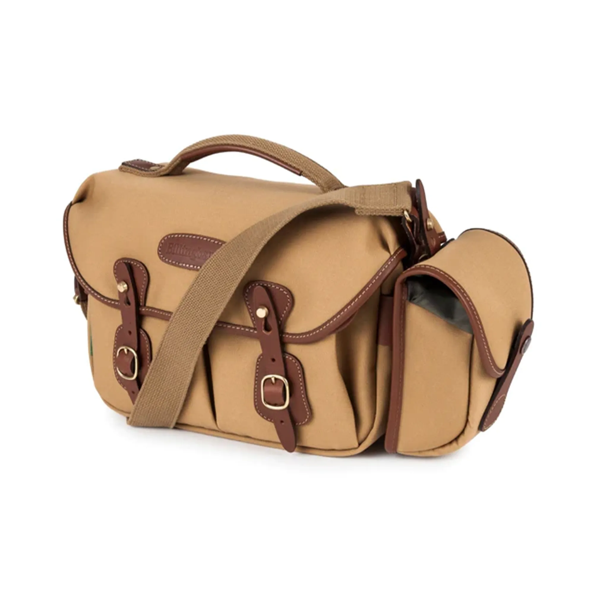 Billingham Hadley Pro Shoulder Bag, 6L - Khaki FibreNyte / Chocolate Leather (Olive Lining)