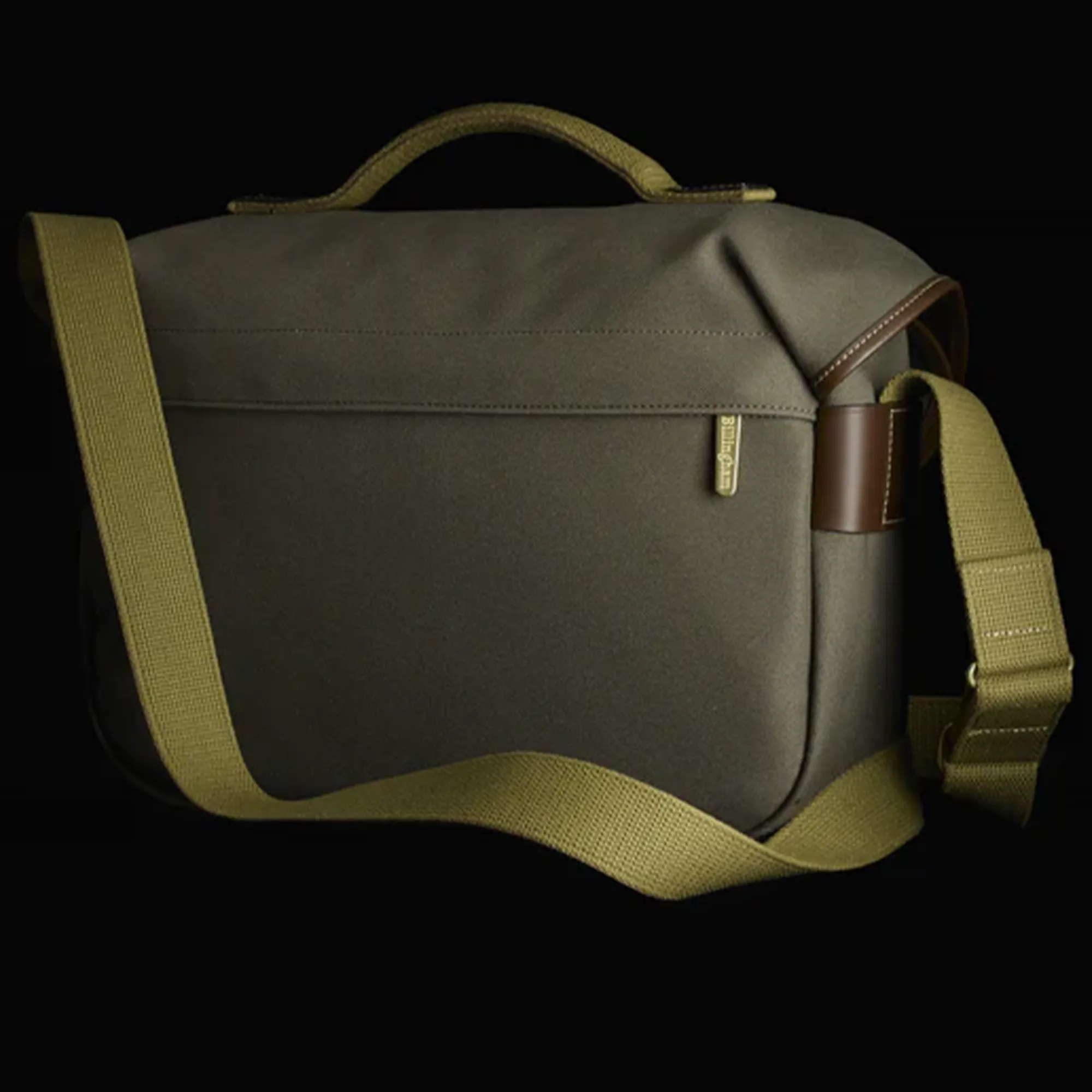 Billingham Hadley Pro Shoulder Bag, 6L - Khaki FibreNyte / Chocolate Leather (Olive Lining)