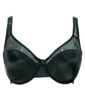 Black Soft Padded With Net Flourish Bra - Single Padded Underwired Bra - FL3012