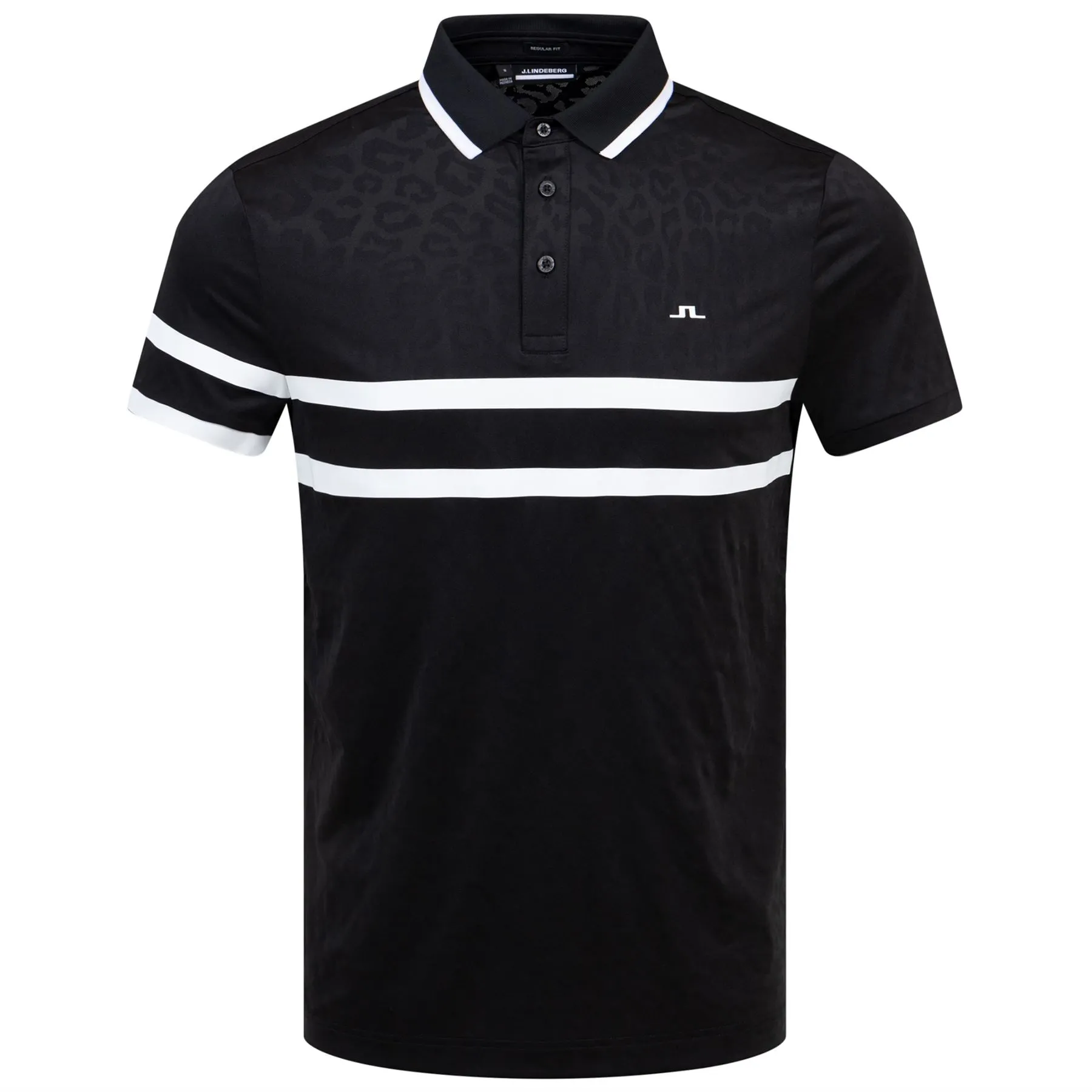 Boswell Regular Jacquard Polo Black - W23
