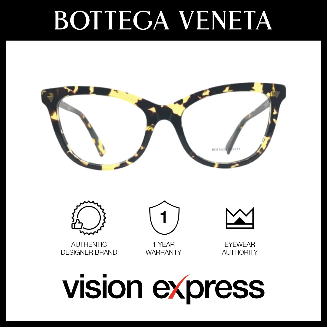 Bottega Veneta Women's Brown Bio-Acetate Cat Eye Eyeglasses BV1226O00754
