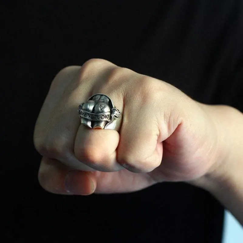 Butt Shaped Sterling Silver Ring