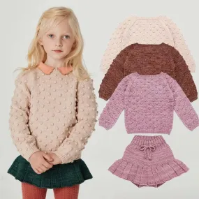 Cozy Pom Pom Knit Jumper and Skort Set