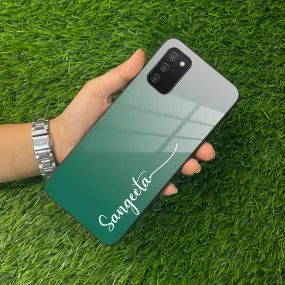 Customize Name Gradient Glass Case Cover Green For Samsung