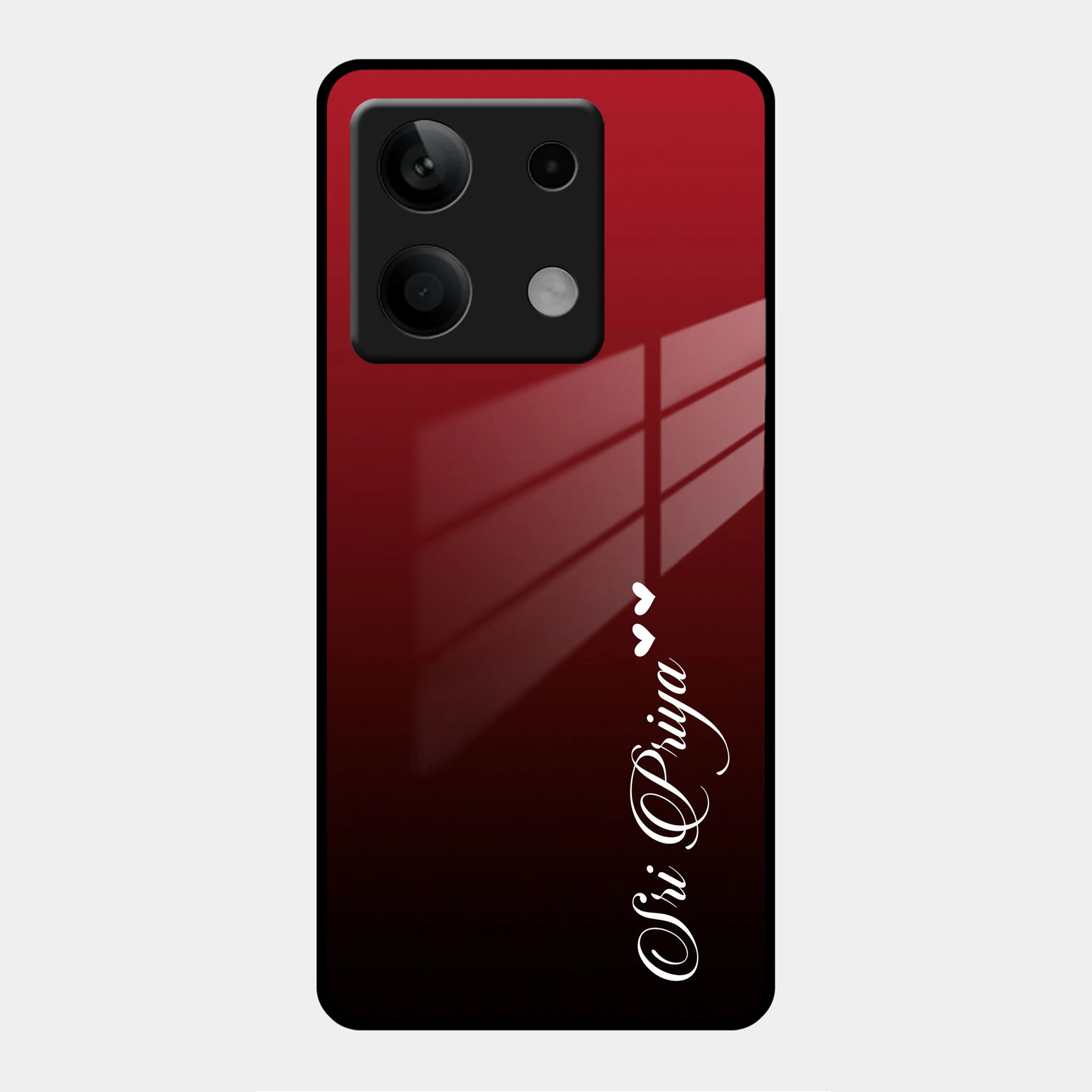 Customize Name Gradient Glass Case Cover Red Wine For Redmi/Xiaomi