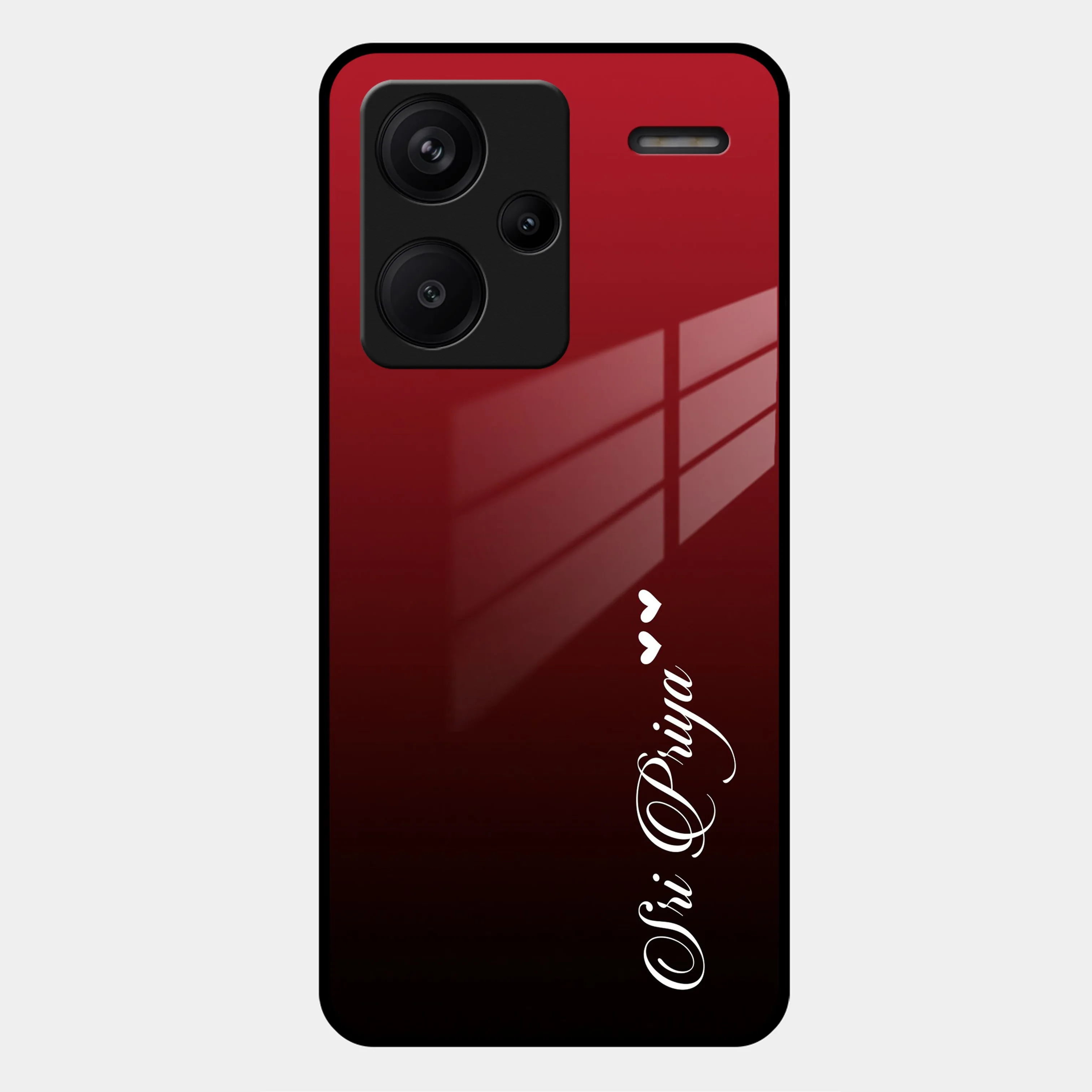 Customize Name Gradient Glass Case Cover Red Wine For Redmi/Xiaomi