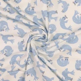 Cute Seals Organic Cotton Jersey Fabric