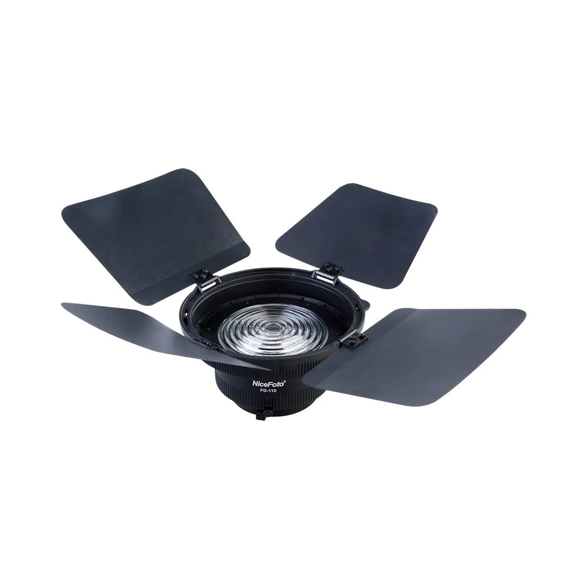 Digitek DFD-110 Fresnel Lens Bowens Mount Light Focusing Adapter with Barn Door & Honeycomb Grid