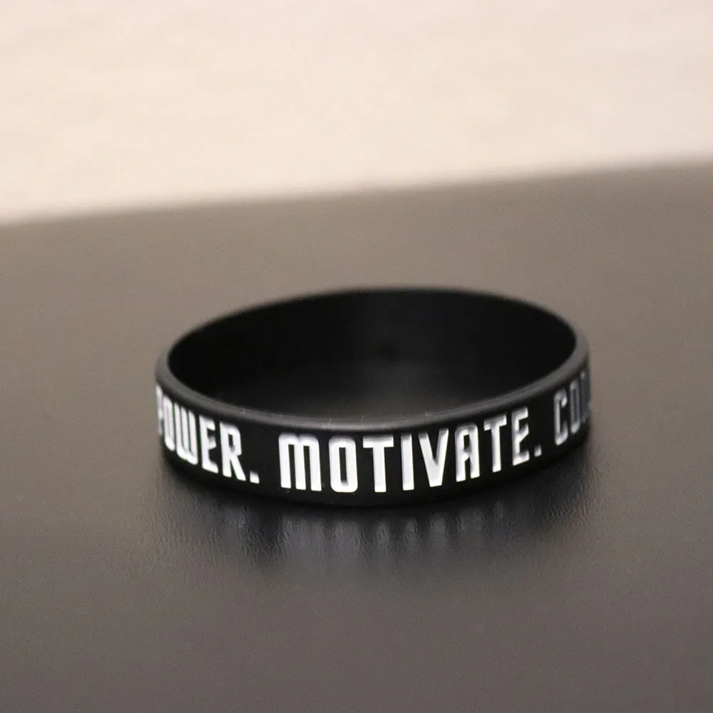 Empower Motivate Conquer Adult Black Wristband