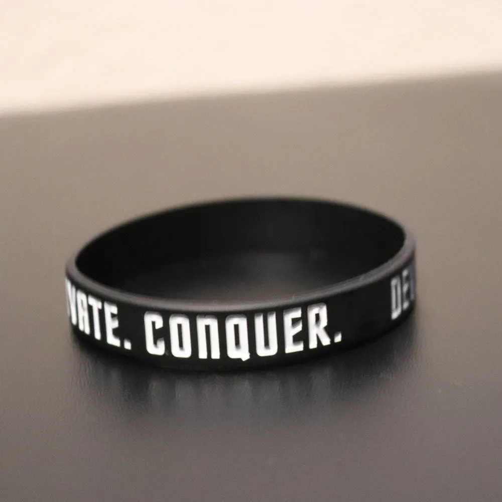 Empower Motivate Conquer Adult Black Wristband
