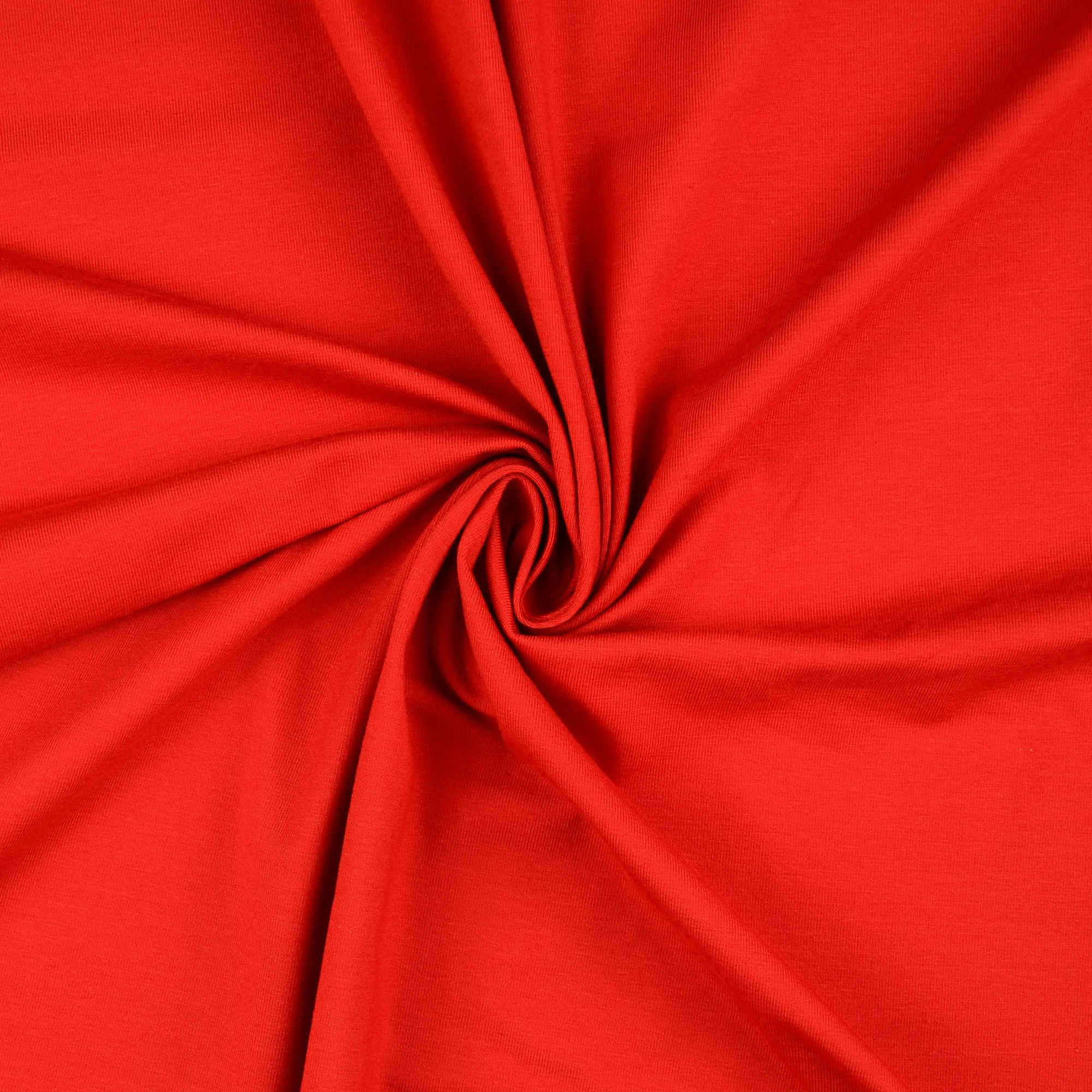 Essential Chic Scarlet Red Plain Cotton Jersey Fabric