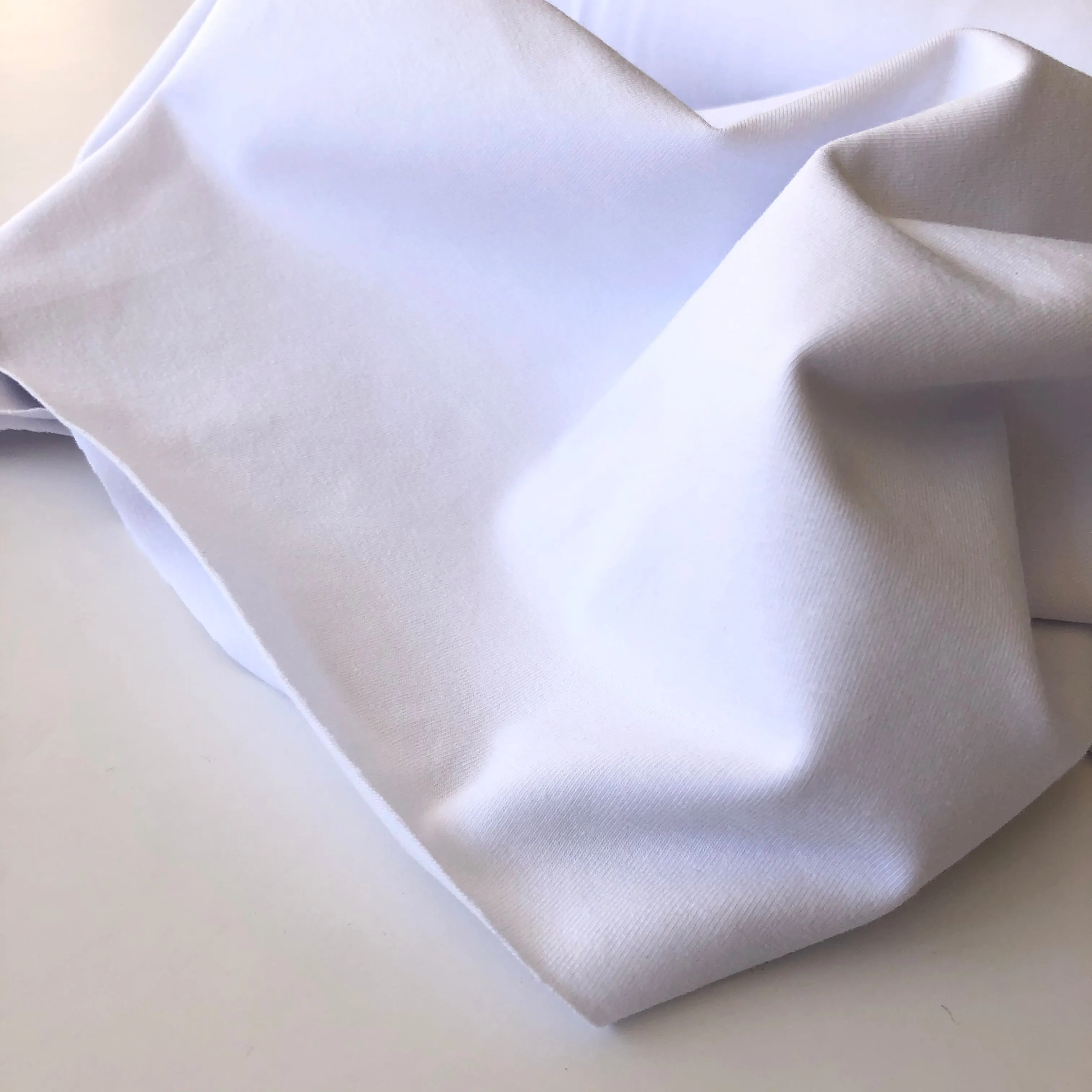 Essential Chic White Plain Cotton Jersey Fabric