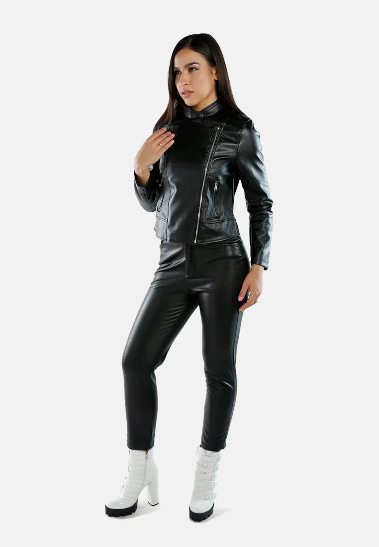 Faux Leather Biker Jacket