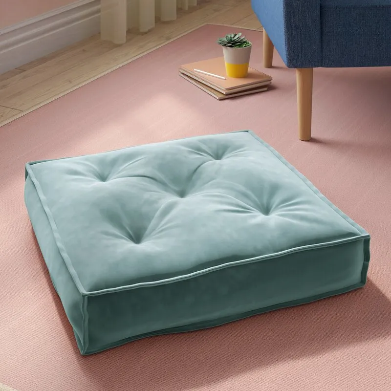 Galnor Square Velvet Floor Pillow Cover & Insert