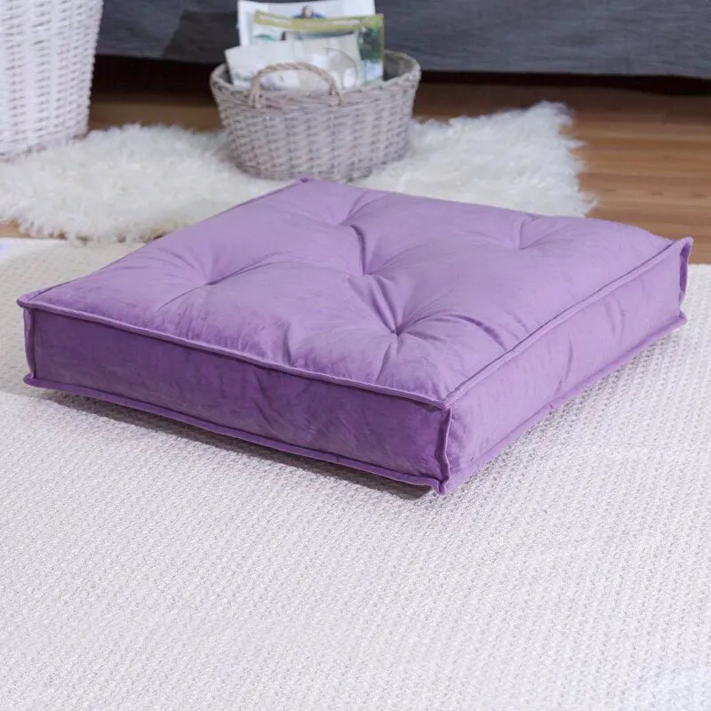 Galnor Square Velvet Floor Pillow Cover & Insert