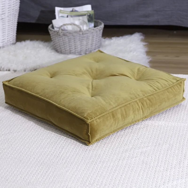 Galnor Square Velvet Floor Pillow Cover & Insert