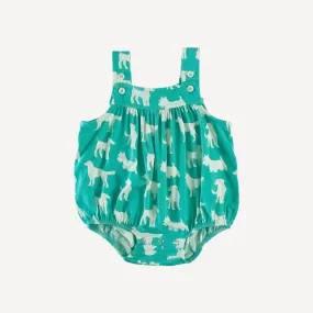 gathered overall bubble | dog silhouette | bamboo