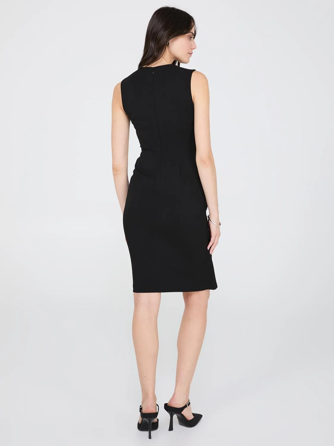 Gathered Waist Sheath Dress