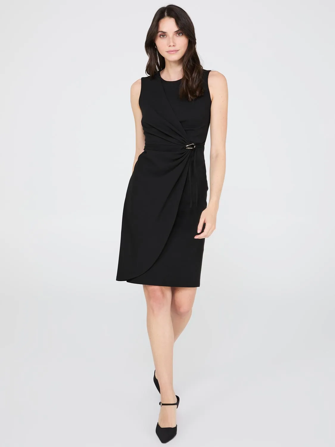 Gathered Waist Sheath Dress