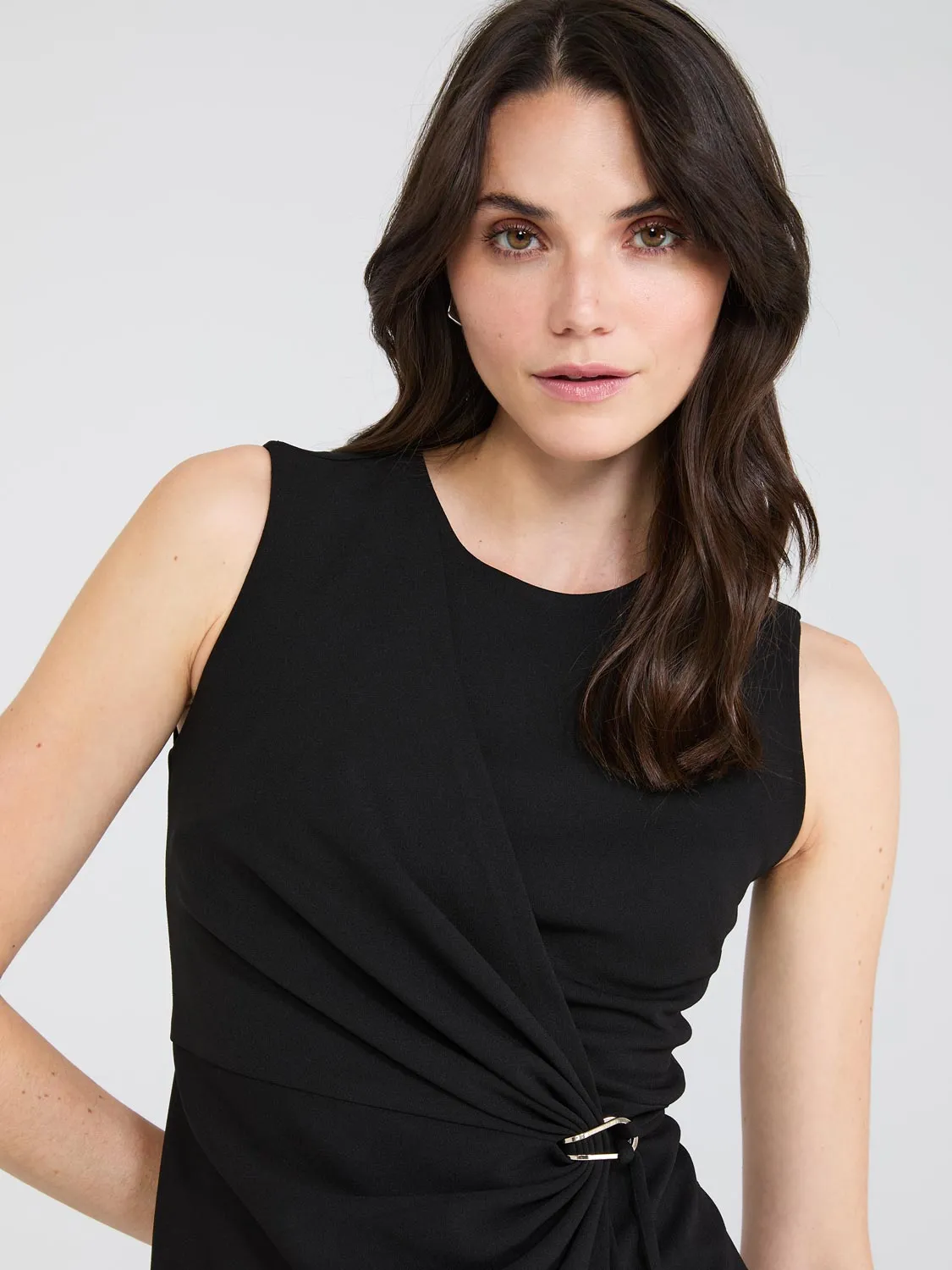 Gathered Waist Sheath Dress