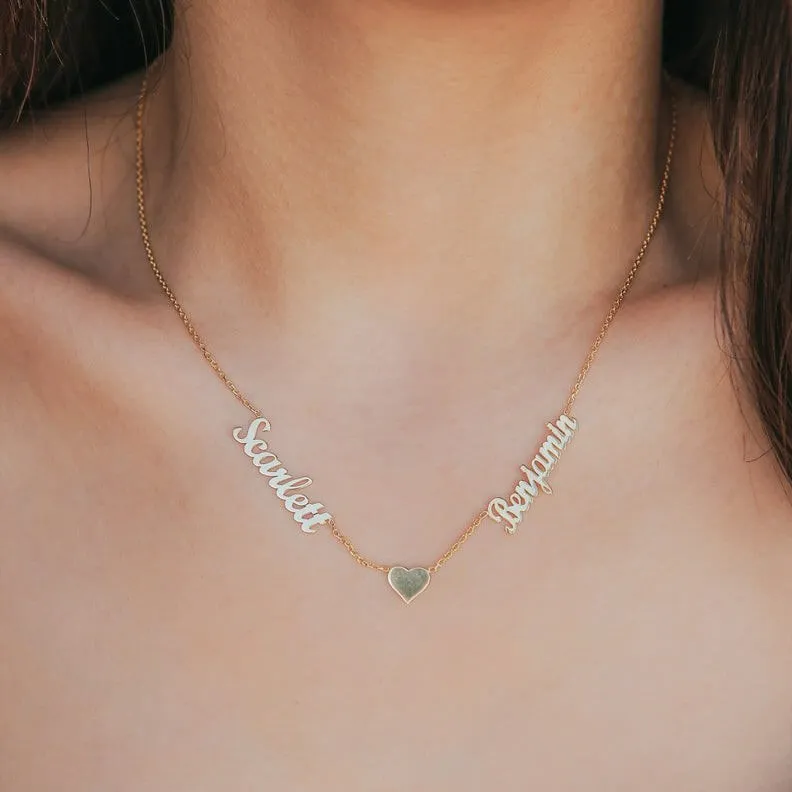 Gold Plated Small Heart Name Necklace