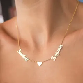 Gold Plated Small Heart Name Necklace