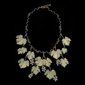 Grape Vines Necklace - Large Leaves