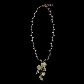 Grape Vines Necklace - Single Pearl