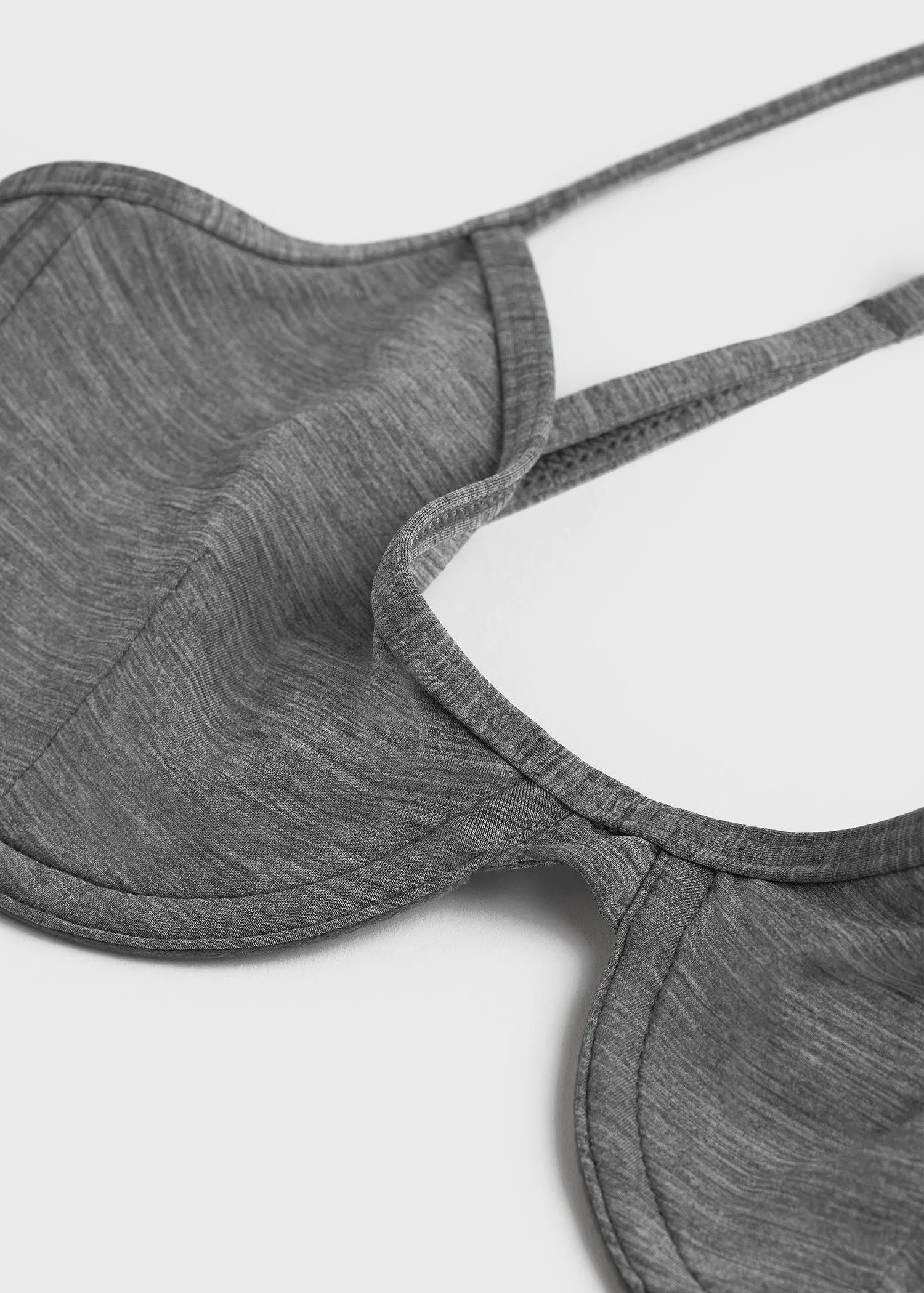 Half-cup bikini top grey melange