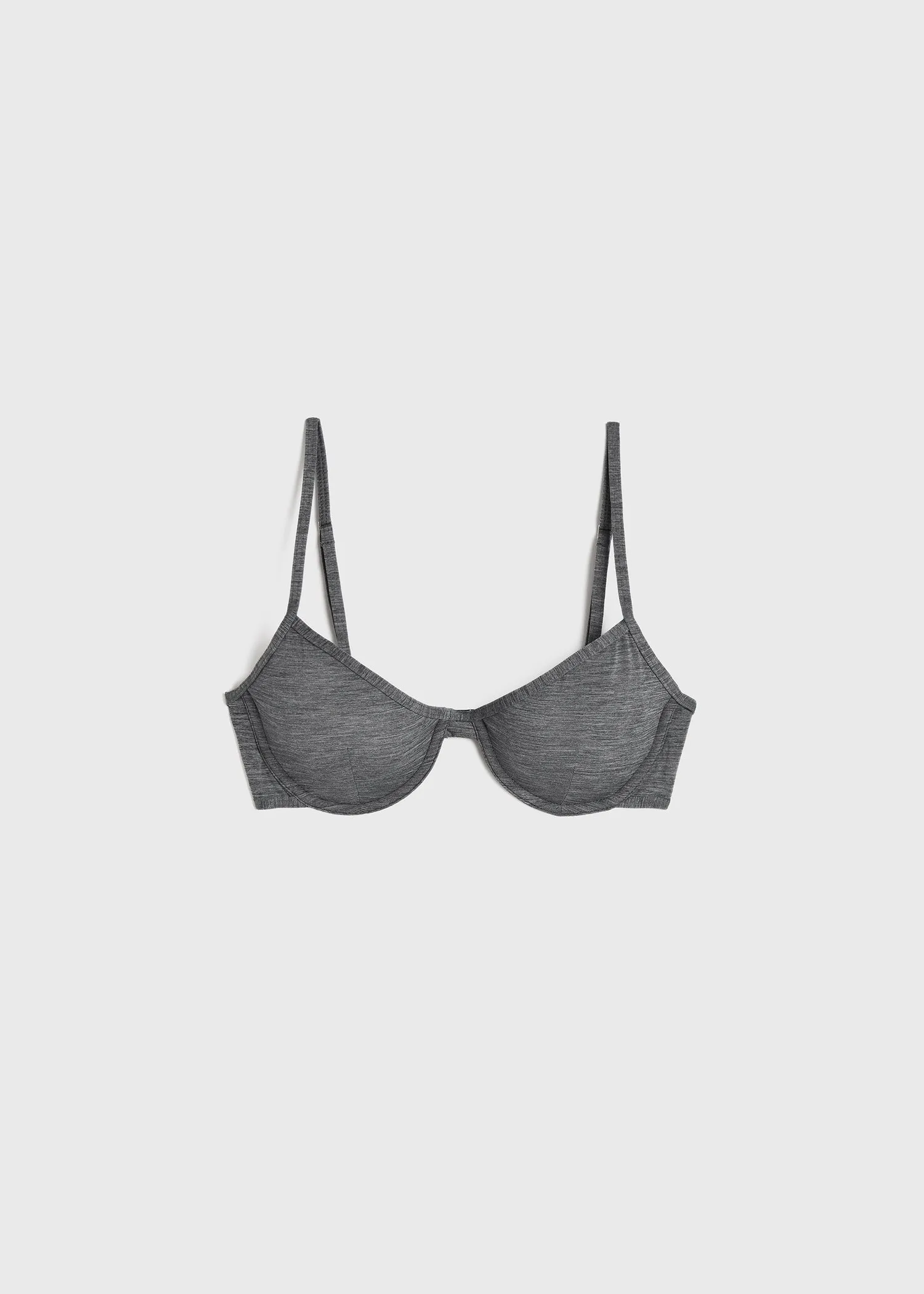 Half-cup bikini top grey melange
